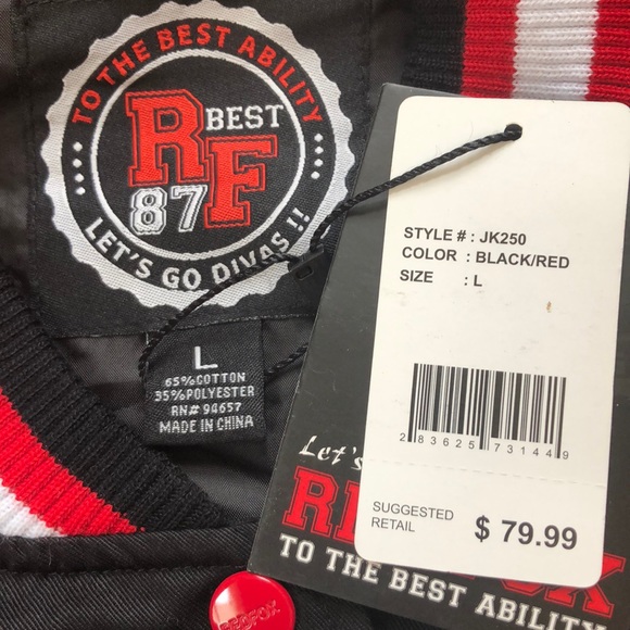 Red and Black Varsity-Inspired Jacket - Picture 6 of 6